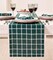 Plaid Table Runner 36 Inches - 100% Pure Linen Windowpane Dark Green Short Table Runner 14 x 36 Inch Ideal for Dresser and Coffee Tables